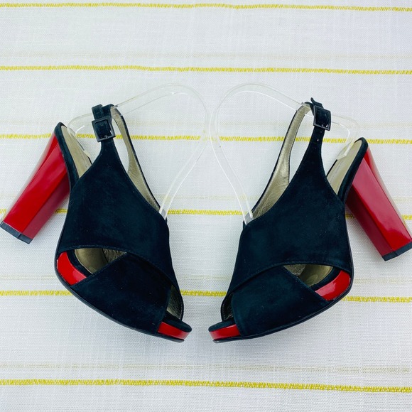 Diane Von Furstenberg Marlene Platform Peep Toe Slingback Heels Womens 6.5 Luxe - Picture 6 of 12